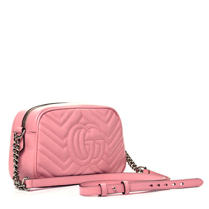 Gucci Calfskin Matelasse Small GG Marmont Chain Shoulder Bag Wild Rose 2 of 10