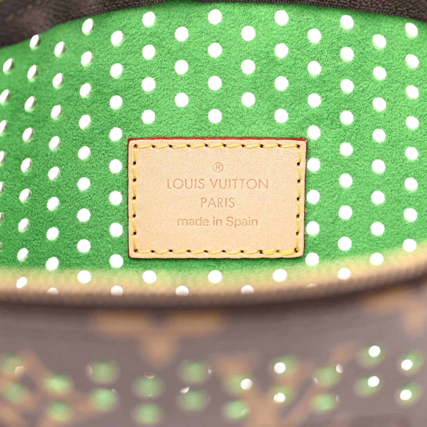 Monogram Perforated Pochette Accessories Bag Green