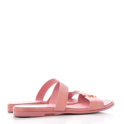 Chanel Calfskin CC Mule Sandals 38.5 Pink 4 of 10