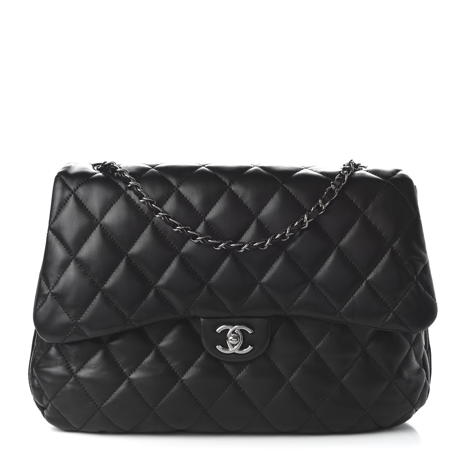 Chanel Lambskin Quilted 3 Large Flap Black 1 of 11