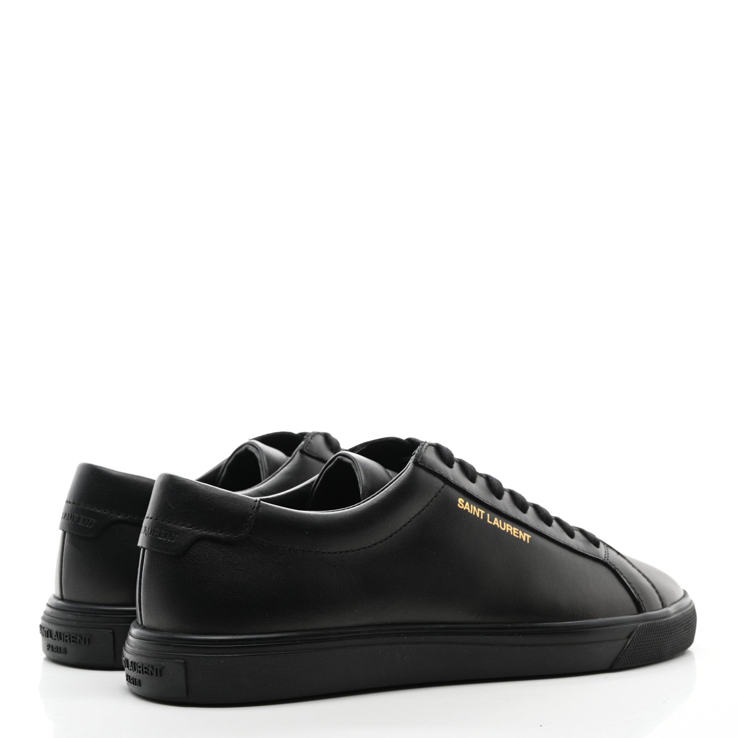 Saint Laurent Calfskin Andy Low Top Sneakers 38.5 Black 4 of 9