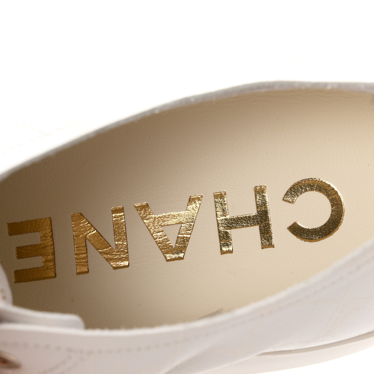 Lambskin Printed Logo Sneakers 39 White