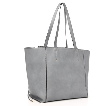 Chloe Smooth Calfskin Medium Milo Shopping Tote Cloudy Blue 3 of 11