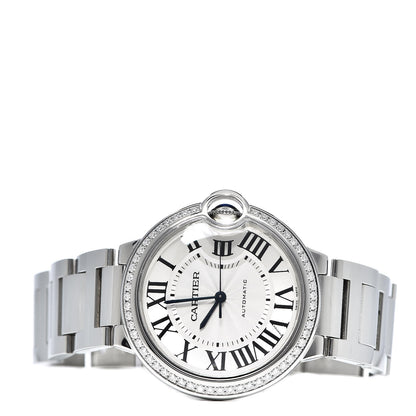 Cartier Stainless Steel Diamond Bezel 36mm Ballon Bleu De Cartier Automatic Watch 3 of 9