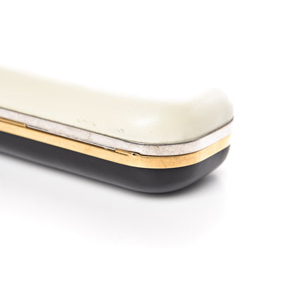 Alexander McQueen Lambskin Twin Skull Box Clutch White Black 9 of 12