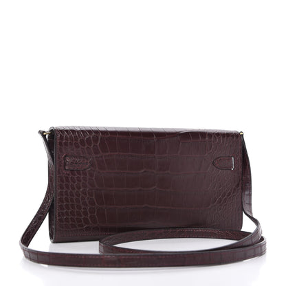 Hermes Matte Alligator Kelly To Go Wallet Bordeaux 3 of 12