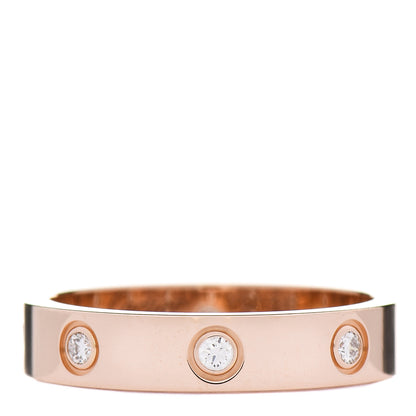 Cartier 18K Pink Gold 8 Diamond 4mm LOVE Wedding Band Ring 54 7 1 of 4