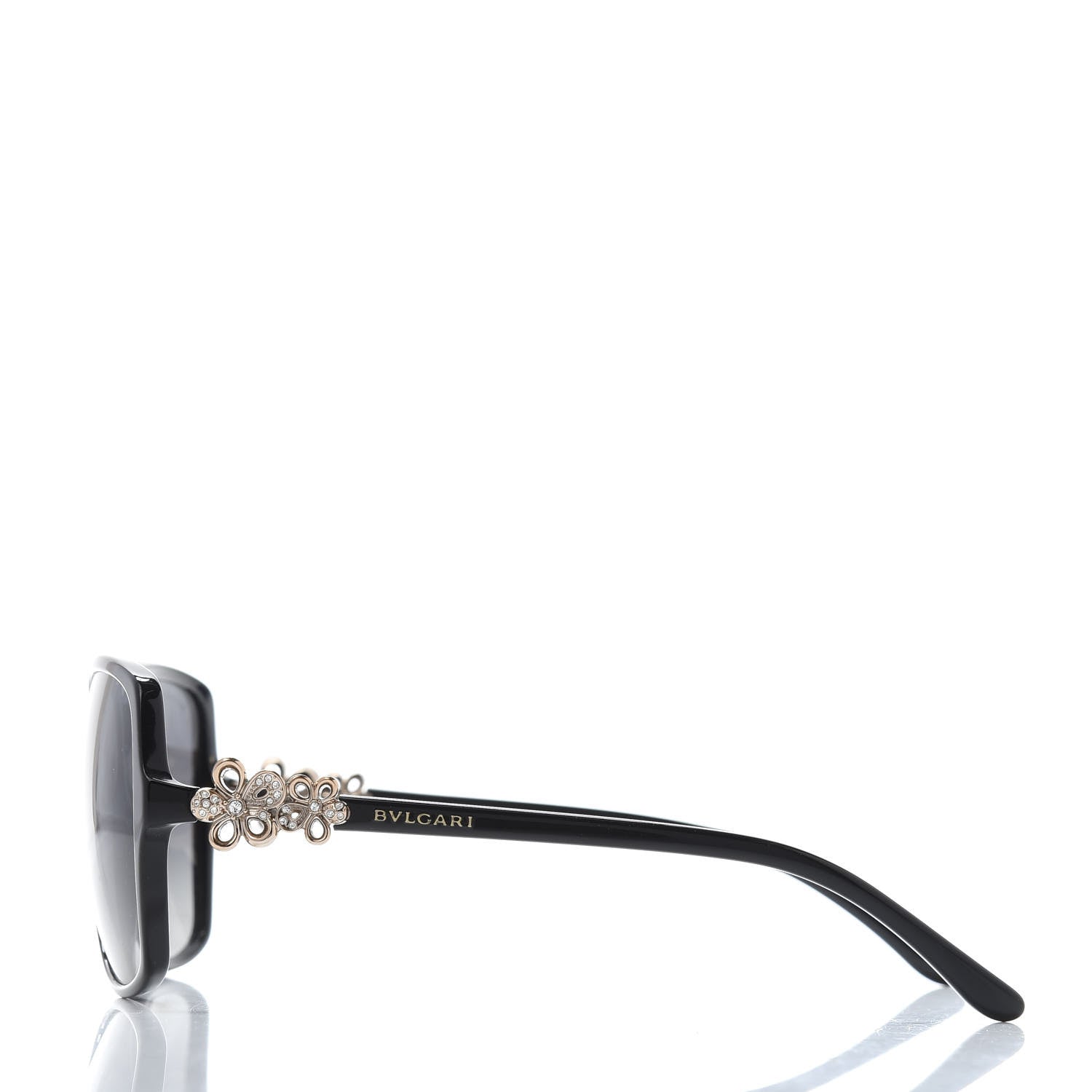 Bulgari Crystal Flower 8120-B Sunglasses Black 3 of 8