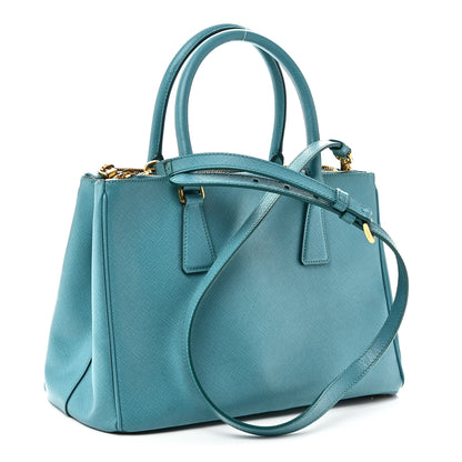 Prada Saffiano Small Galleria Double Zip Tote Turchese 3 of 11