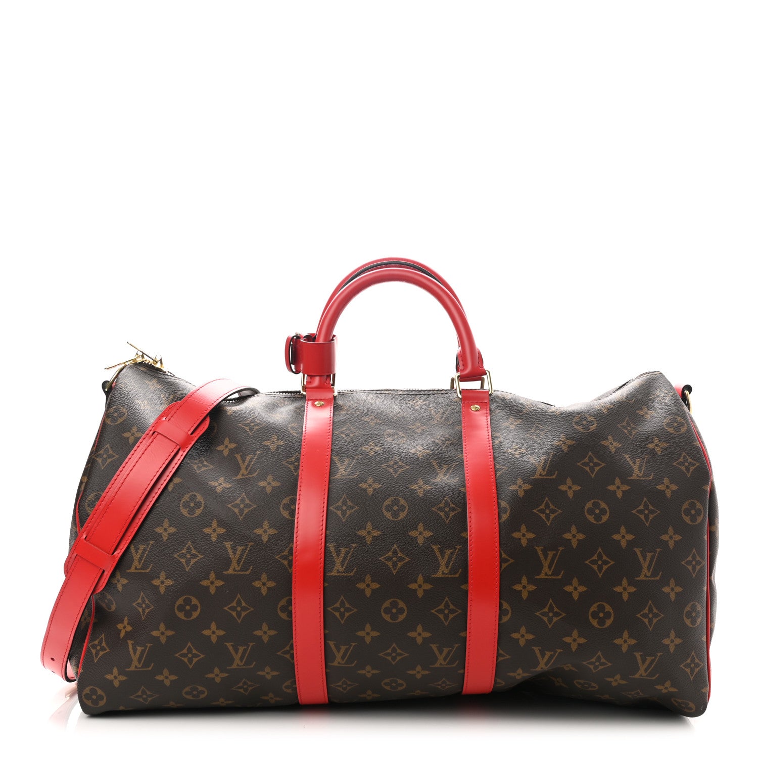 Louis Vuitton Calfskin Monogram Keepall Bandouliere 50 Coquelicot 1 of 10