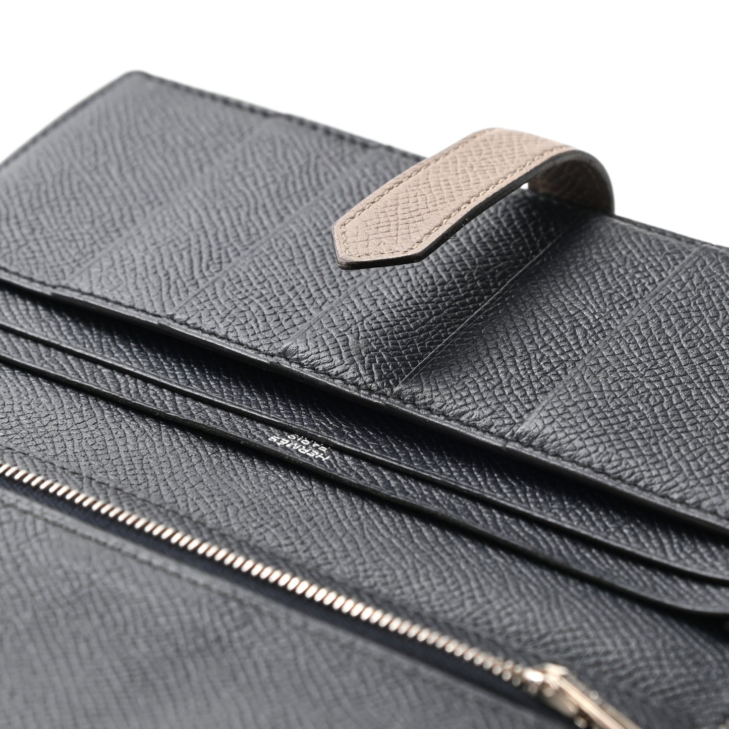 Epsom Bearn Verso Gusset Wallet Gris Tourterelle Bleu Indigo