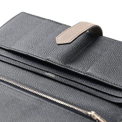 Hermes Epsom Bearn Verso Gusset Wallet Gris Tourterelle Bleu Indigo 9 of 15