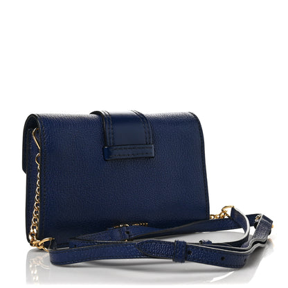 Miu Miu Goatskin Madras Soft Calfskin Crystal Pearl Embellished Shoulder Bag Inchiostro 2 of 5