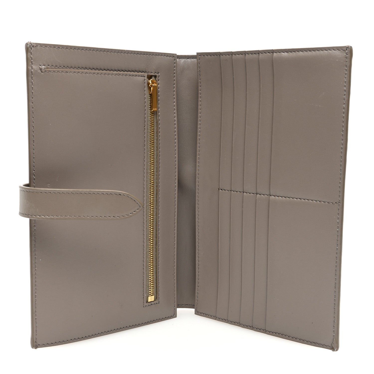 Celine Grained Calfskin Large Multifunction Strap Wallet Pebble 5 of 6