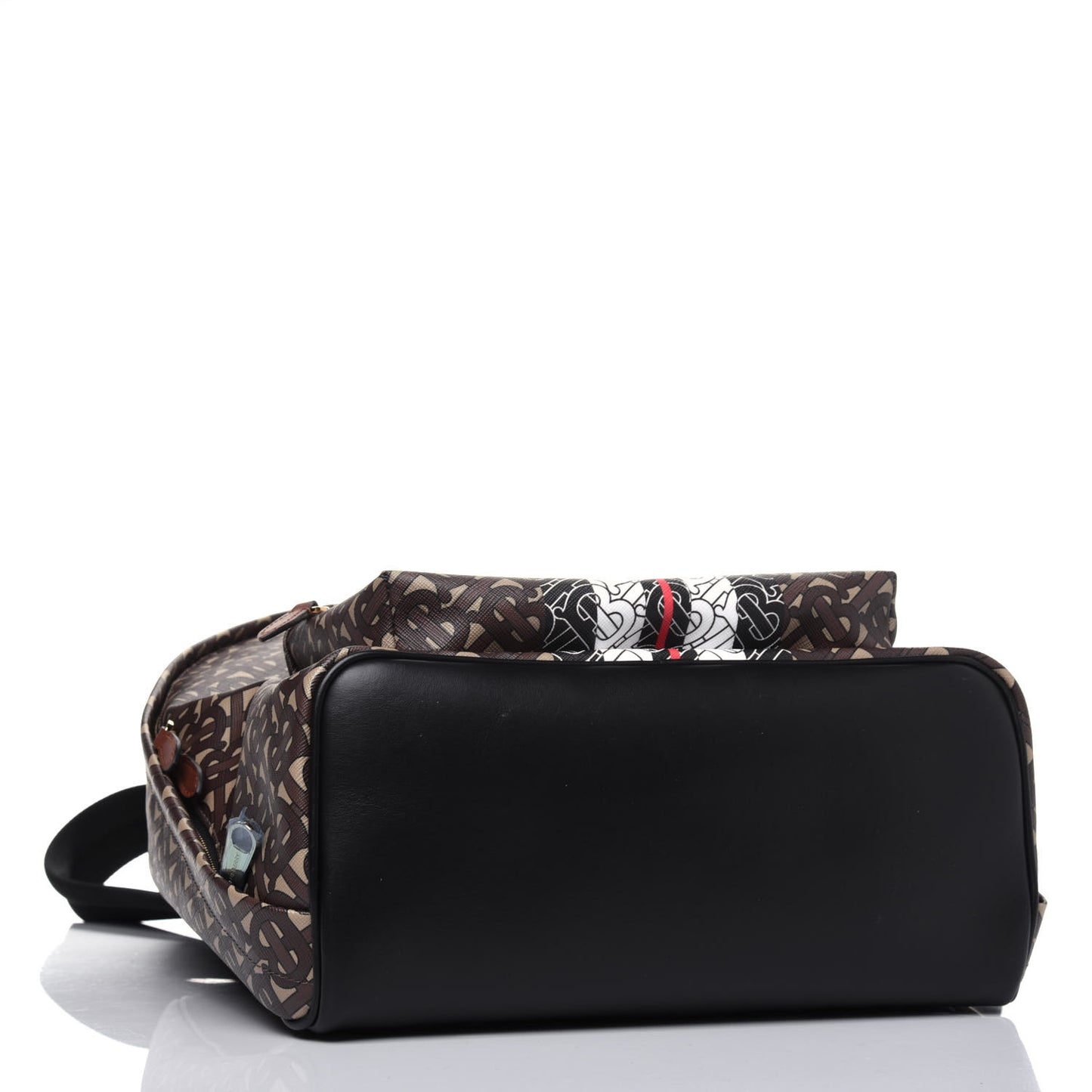 E-Canvas Monogram Stripe Backpack Bridle Brown