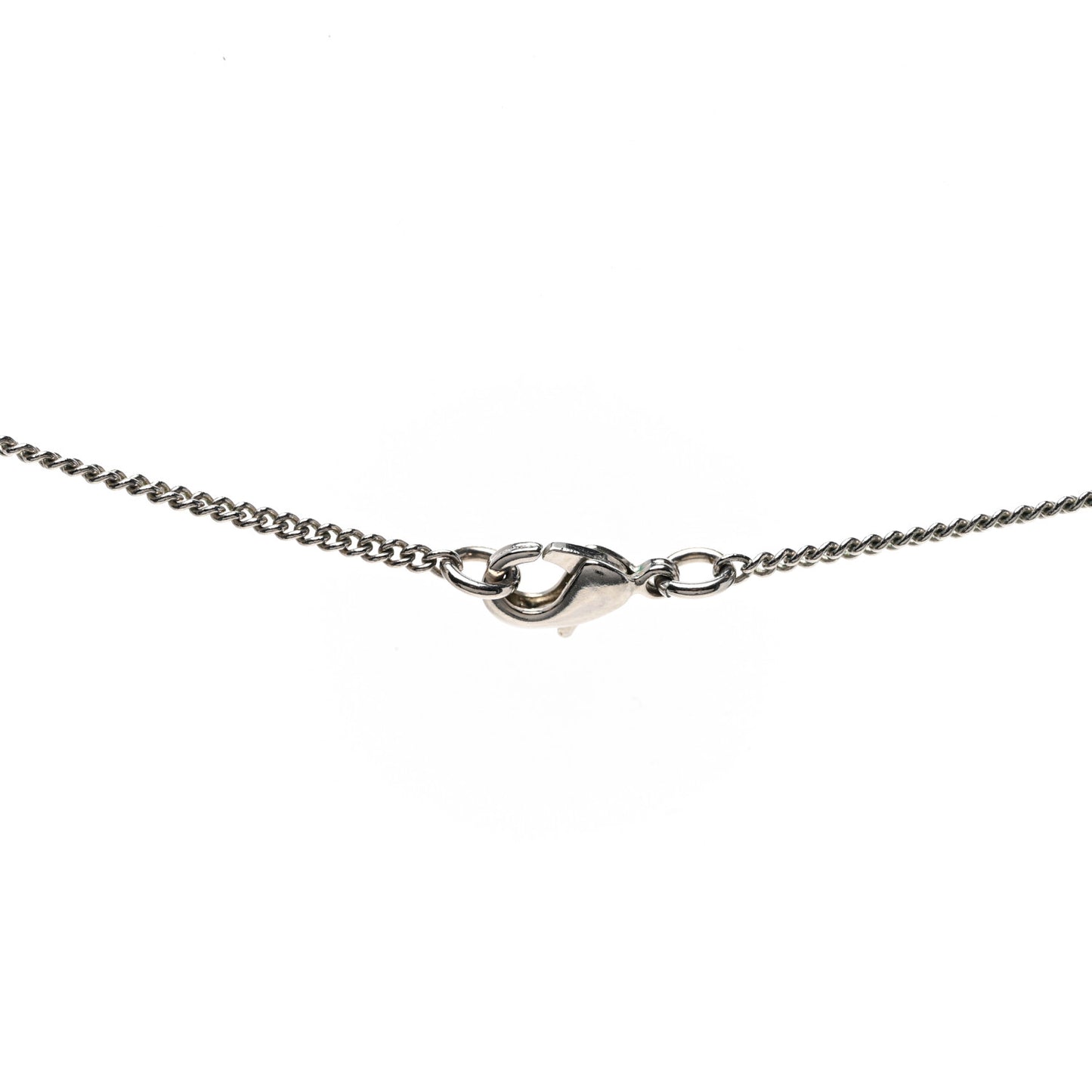 Crystal CC Drop Necklace Silver