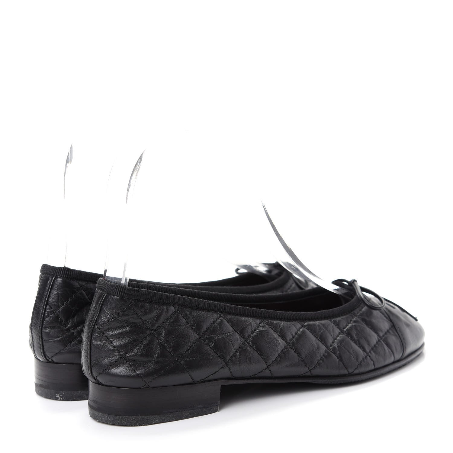 Chanel Aged Calfskin Quilted Cap Toe Ballerina Flats 35.5 Black 3 of 10