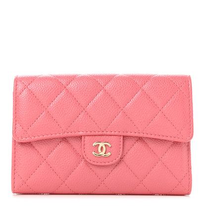 Chanel Caviar Quilted Medium Flap Wallet Dark Pink 1 of 9