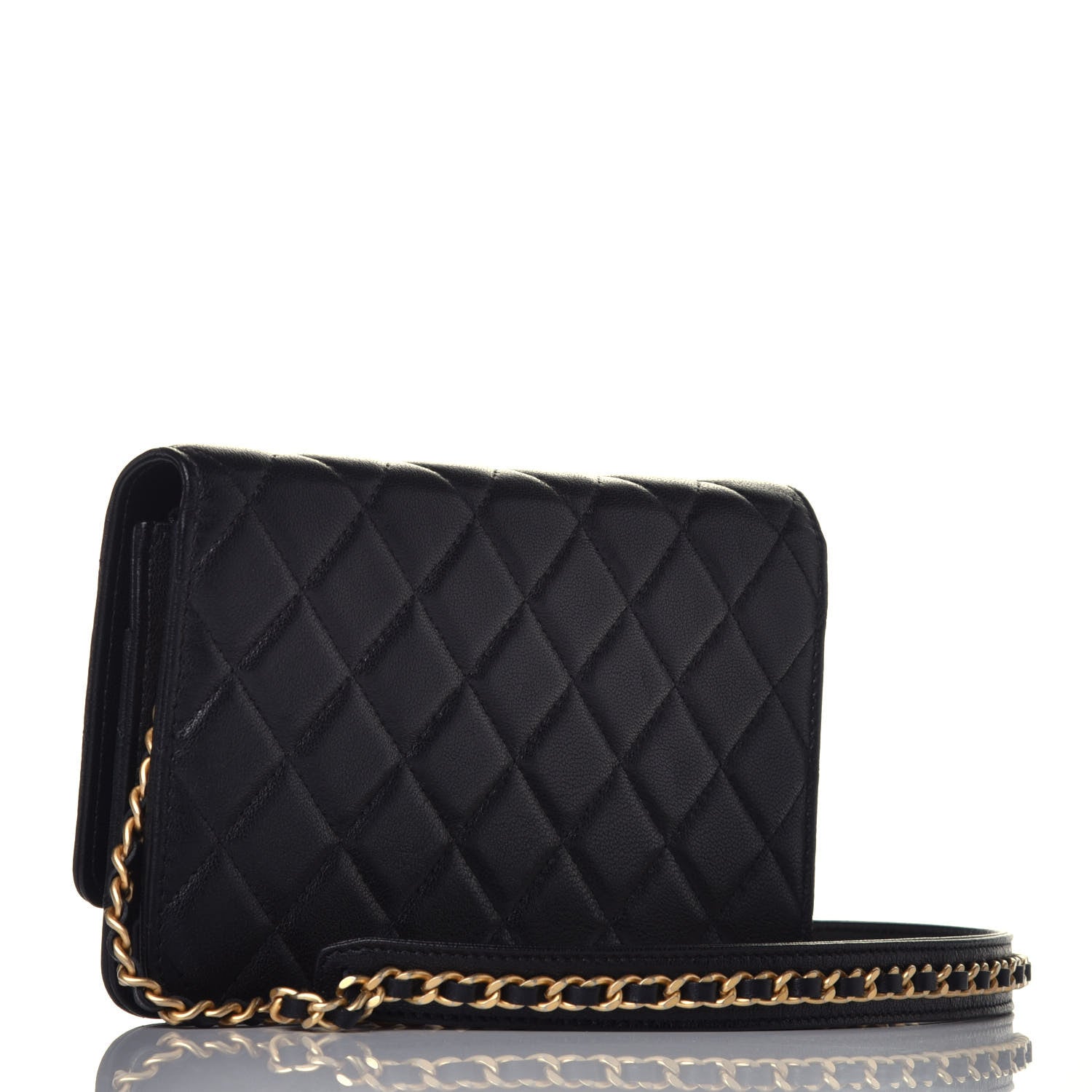 Chanel Lambskin Quilted Infinity Wallet On Chain WOC Black 3 of 9