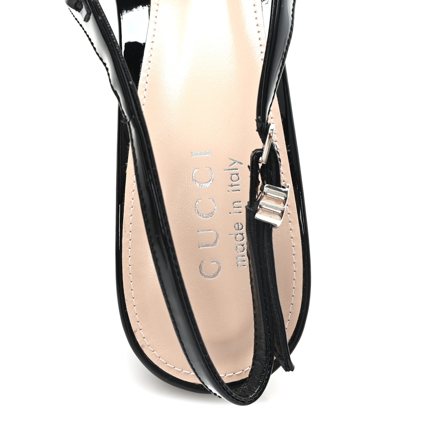 Gucci Vernice Crystal Embellished Guinevere Slingback Pumps 39.5 Black 8 of 10