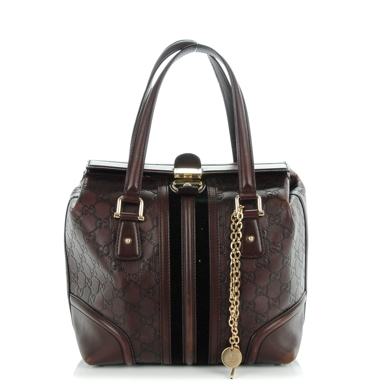 Gucci Guccissima Treasure Boston Dark Brown 1 of 7