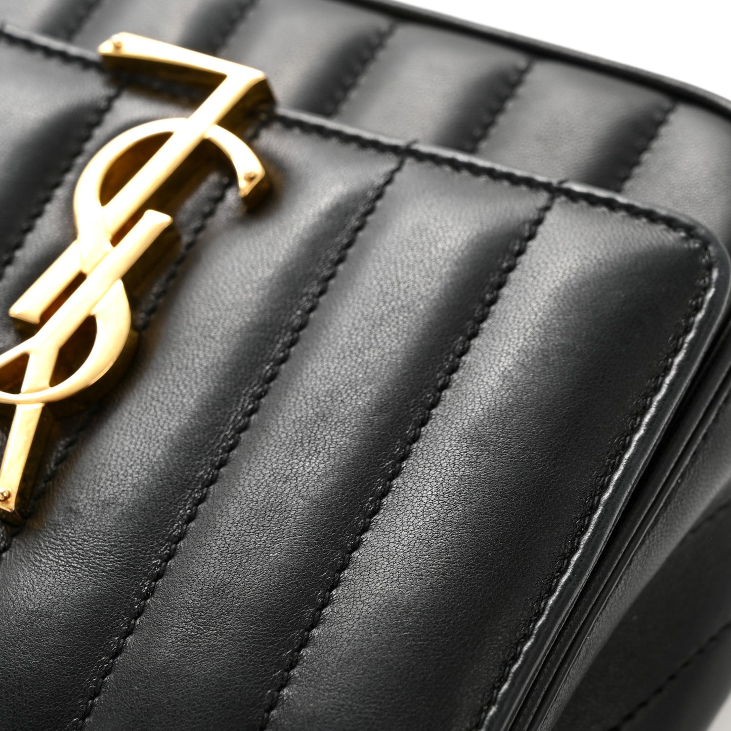 Lambskin Matelasse Monogram Small Vicky Chain Bag Black