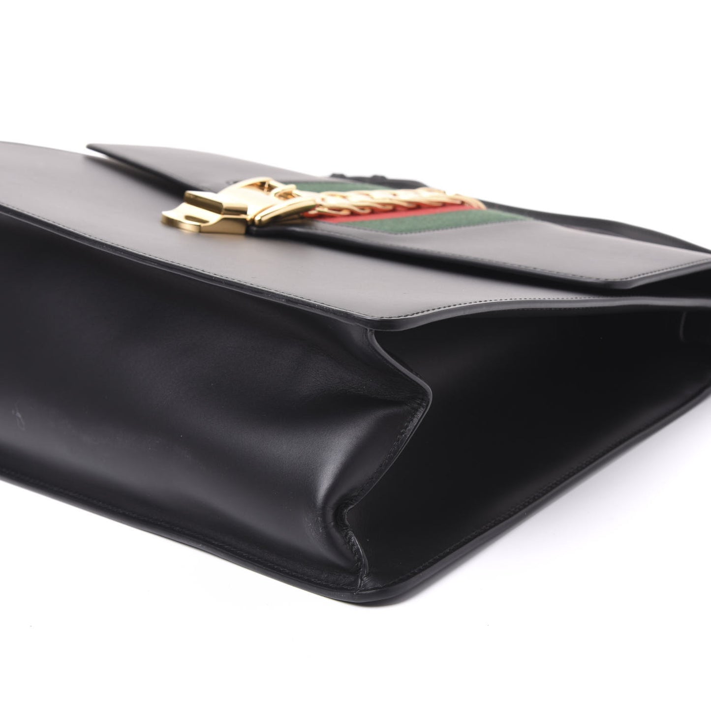 Calfskin Maxi Sylvie Top Handle Bag Black