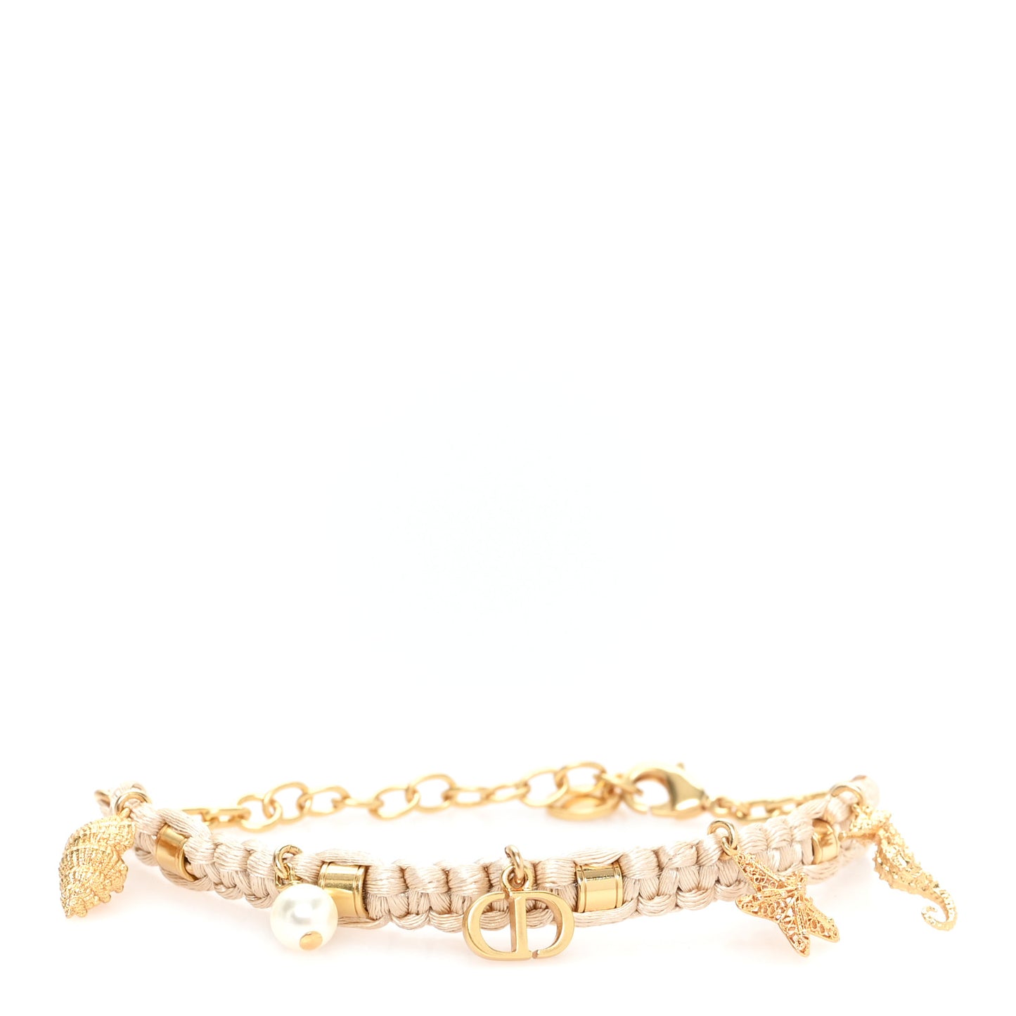 Cord Cabinet Charm Bracelet Ecru Gold