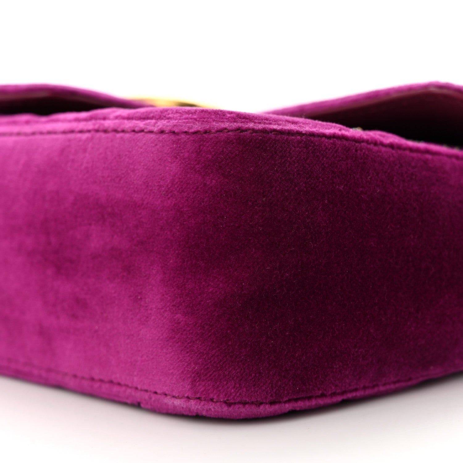 Gucci Velvet Matelasse Embroidered Mini GG Marmont Shoulder Bag Bordeaux 12 of 17