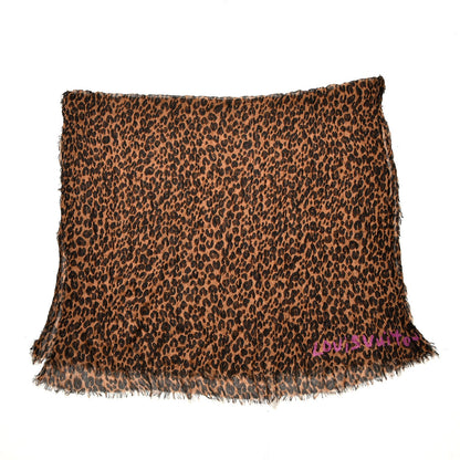 Louis Vuitton Cashmere Silk Leopard Etole Stole Marron 3 of 9