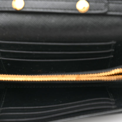 Prada Saffiano Envelope Crossbody Wallet Black 4 of 7