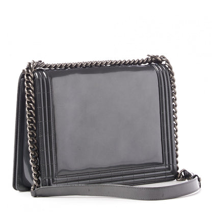 Chanel Glazed Calfskin Large Boy Flap Grey 2 of 13