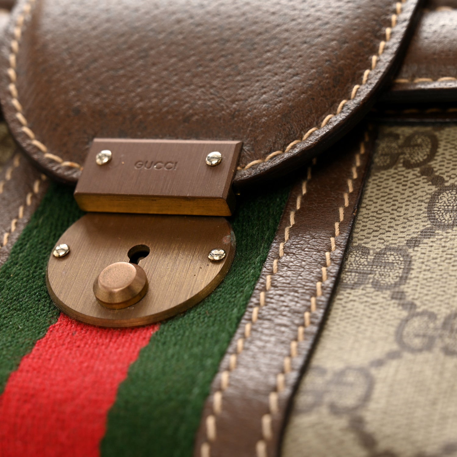 Gucci Monogram Web Train Cosmetic Case Brown 15 of 16