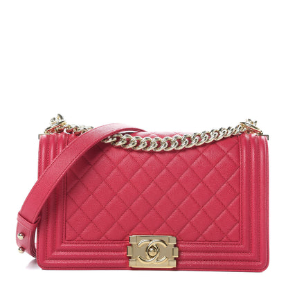 Chanel Caviar Quilted Medium Boy Flap Fuchsia 1 of 15