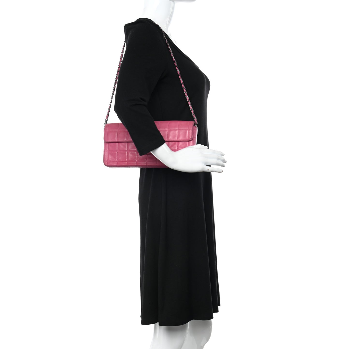 Lambskin East West Chocolate Bar Flap Pink