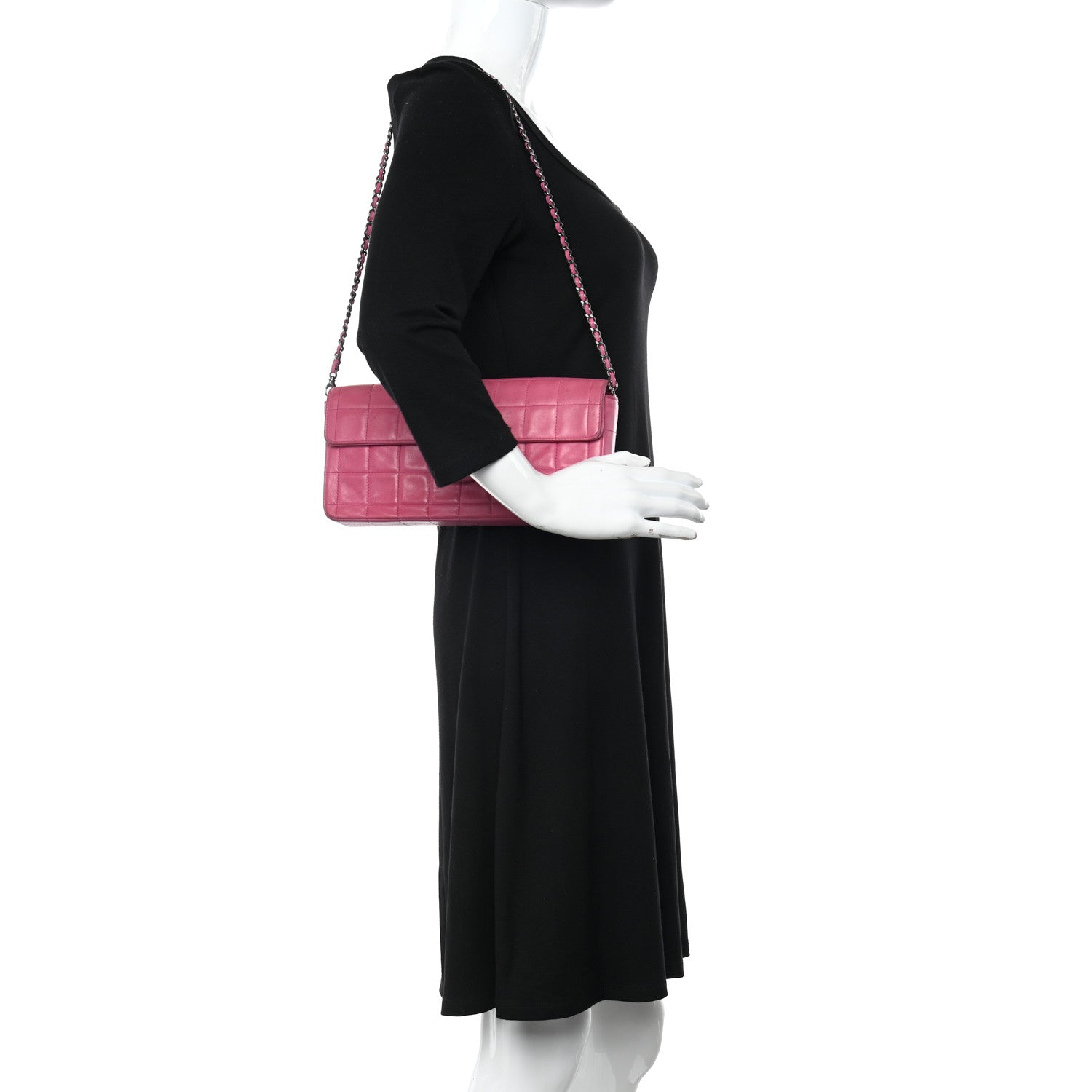 Chanel Lambskin East West Chocolate Bar Flap Pink 3 of 13