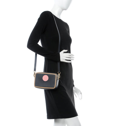Fendi Vitello Century Matte Stamp Patch Bi-Color Mini Camera Case Blue Notte Amido Pink 2 of 7
