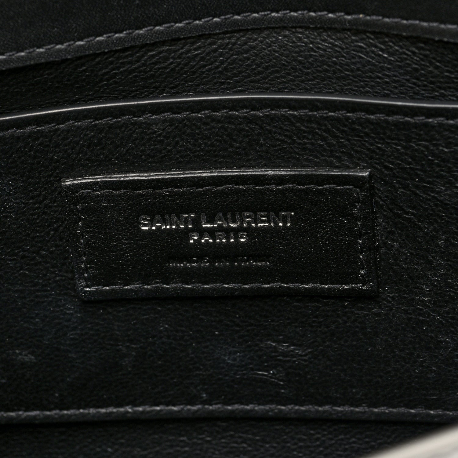Saint Laurent Metallic Calfskin Manhattan Chain Clutch Metal Argento 6 of 9