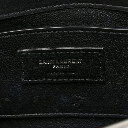 Saint Laurent Metallic Calfskin Manhattan Chain Clutch Metal Argento 6 of 9