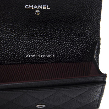 Chanel Caviar Quilted Flap Card Holder Wallet Black 9 of 11