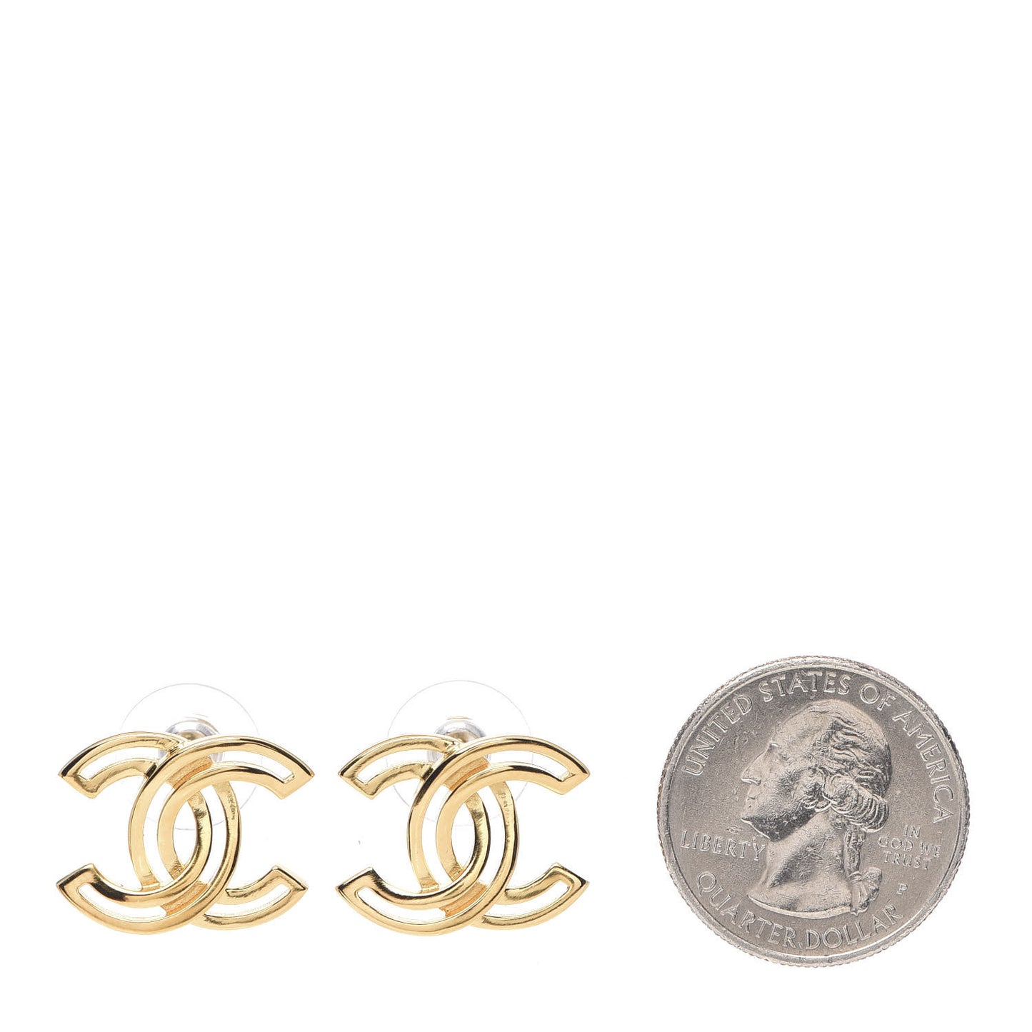 Metal Obazine CC Earrings Gold