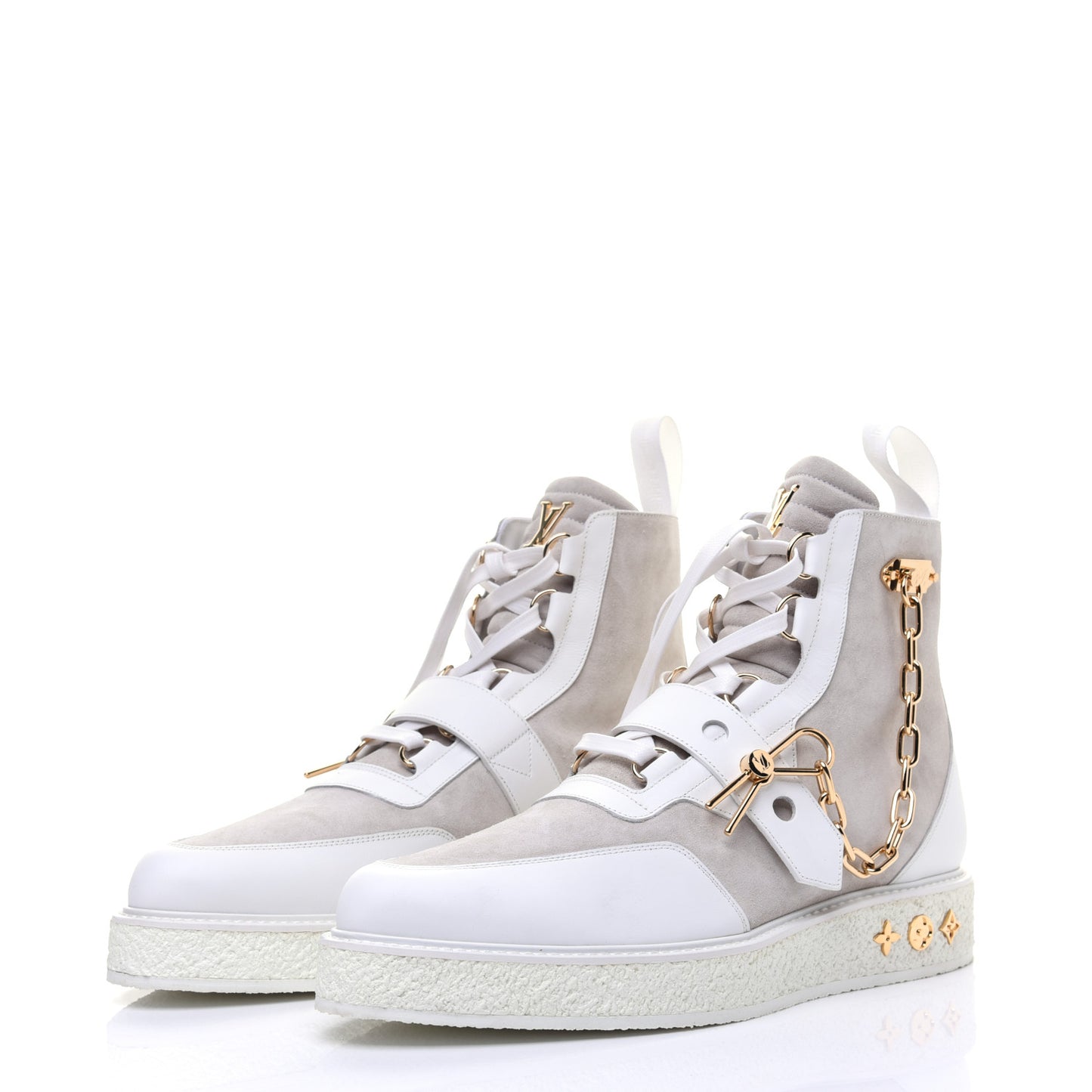 Calfskin Suede Mens Creeper Ankle Boots 10 White