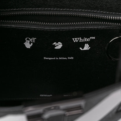 Off-White Saffiano Striped Diag Binder Crossbody Black White 5 of 7