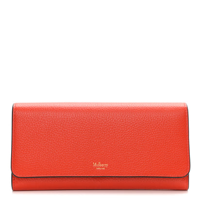 Mulberry Small Classic Grain Continental Wallet Coral Orange 1 of 6