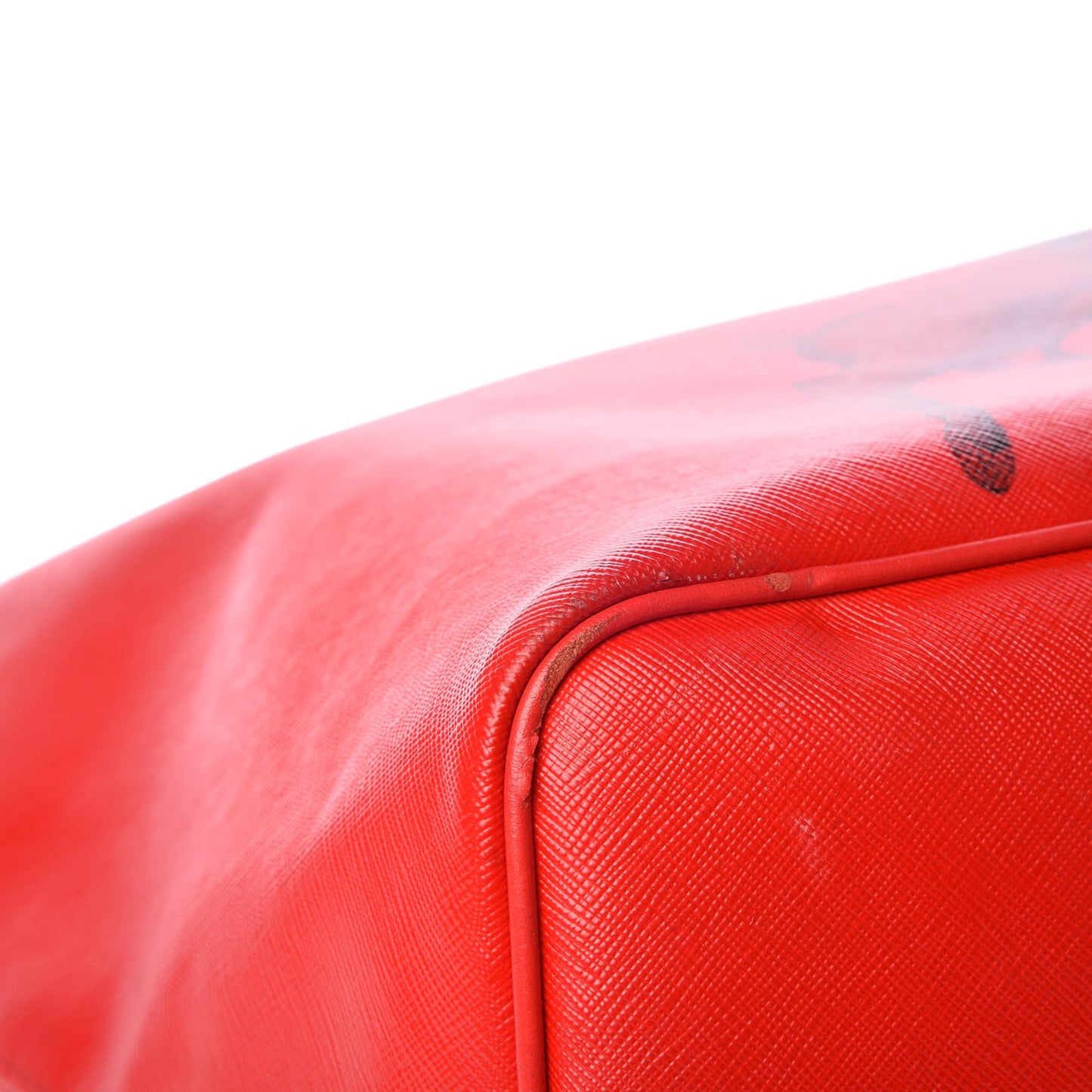 Textured Coated Canvas Bambi Print Large Antigona Tote Red
