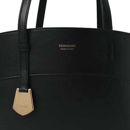 Salvatore Ferragamo Calfskin Charming Tote Black 9 of 13