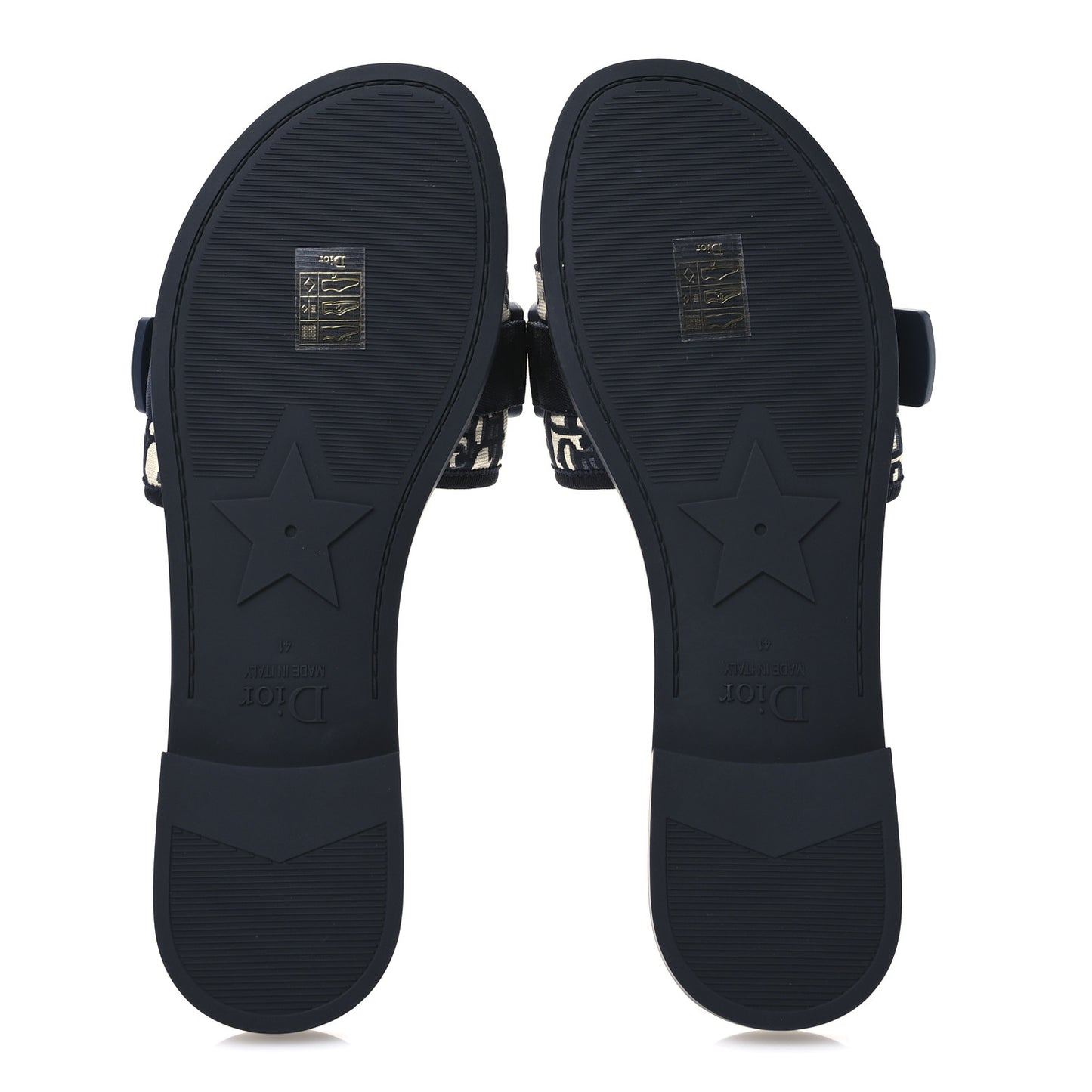 Nylon Oblique Dio(r)evolution Slide Sandals 41 Deep Blue