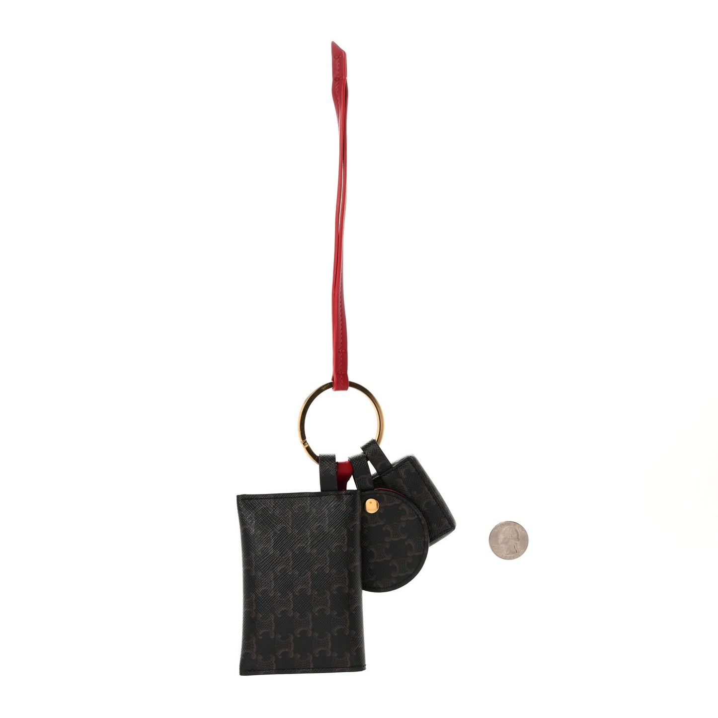 Triomphe Lambskin Multi Key Ring Coin Card Case