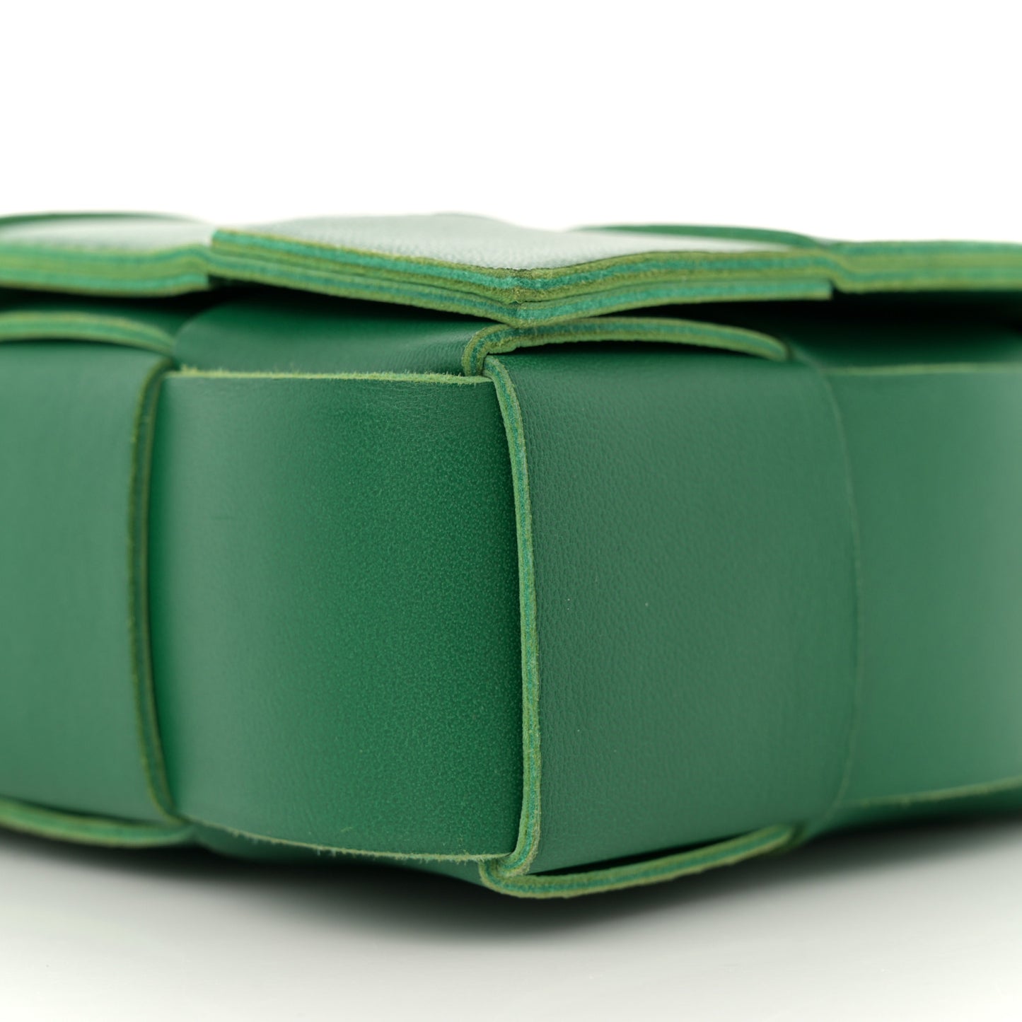 Lambskin Maxi Intrecciato Cassette Crossbody Bag Racing Green