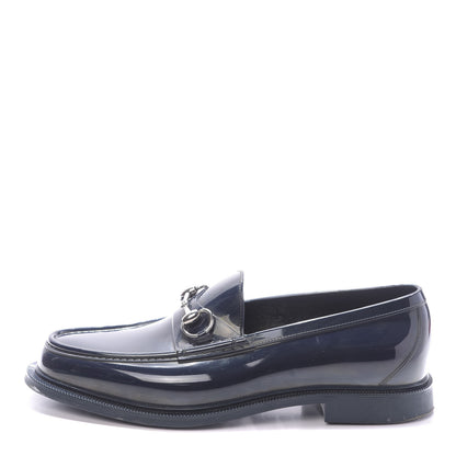 Gucci Rubber Mens Horsebit Moccasin Loafers 8 Blue 1 of 11